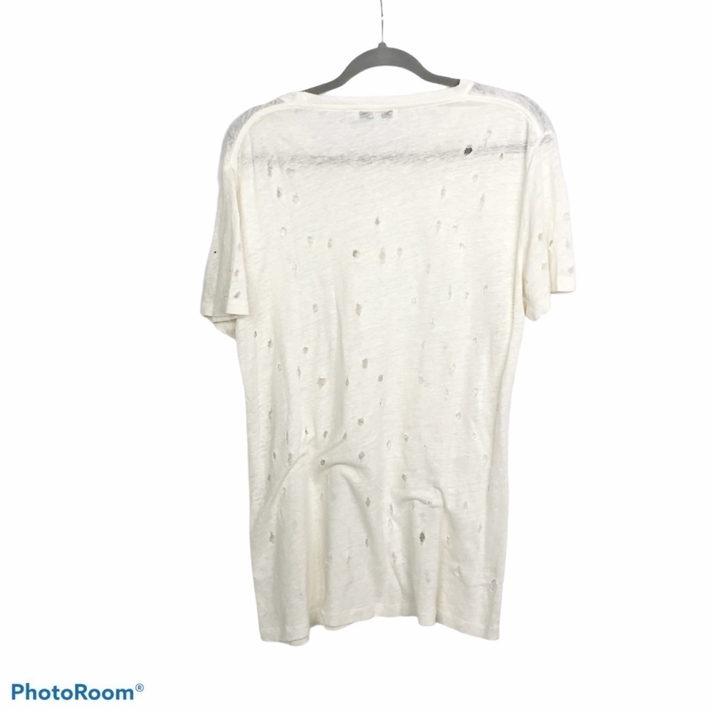 Iro Clay Distressed Tee In Ecru White Size M - image 6